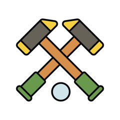polo color line icon with white background vector stock illustration
