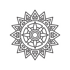 Mandala pattern or Simple Floral Ideas for Coloring book page