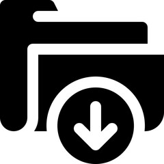 download folder icon. vector glyph icon for your website, mobile, presentation, and logo design.