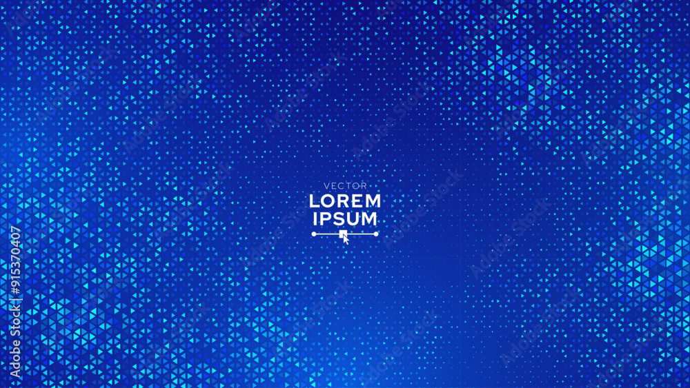 Aufkleber Abstract Tech Digital Business Background. Fintech Technology or Science Research Presentation Backdrop. Blue Triangular Halftone Effect. Digital Crypto Business Vector Illustration.