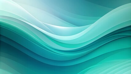 Smooth Aqua Waves Abstract Background with Flowing Lines
