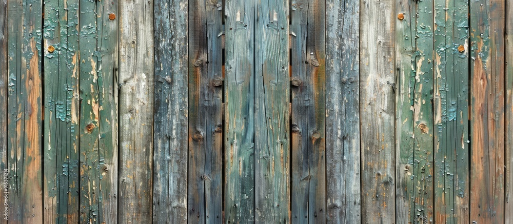 Poster natural wooden background aged moldy wood fence picket textured wood suitable for tables walls or fl