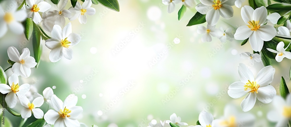 Aufkleber Spring flowers. with copy space image. Place for adding text or design