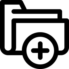 add folder icon. vector line icon for your website, mobile, presentation, and logo design.