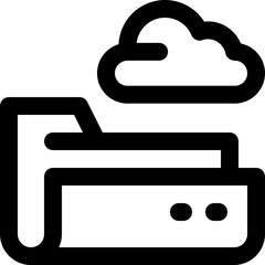 cloud folder icon. vector line icon for your website, mobile, presentation, and logo design.