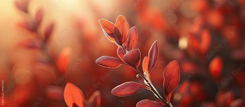 Fototapete red sage. with copy space image. Place for adding text or design