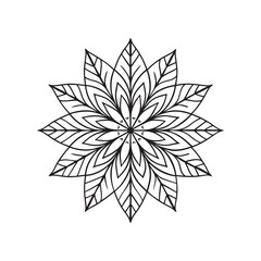 Mandala pattern or Simple Floral Ideas for Coloring book page