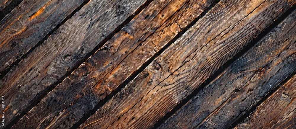 Poster Old planks set against a white background Top view. with copy space image. Place for adding text or design