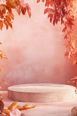 podium backdrop for product display with pastel and dreamy colors background