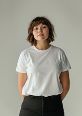 Fototapeta premium Casual white shirt portrait