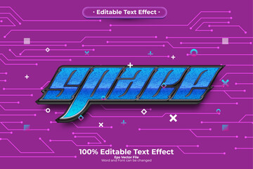 Space New editable text effect in modern trend style