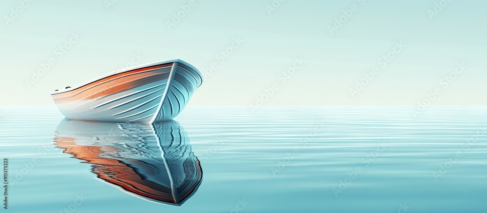 Aufkleber abstract image of a boat mirrored in the sea. with copy space image. Place for adding text or design