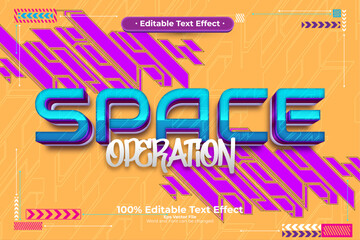 Space Operation editable text effect in modern trend style