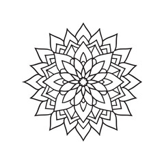 Mandala pattern or Simple Floral Ideas for Coloring book page