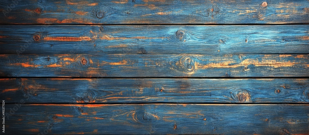 Aufkleber rustic wood background with a blue stain free layer. with copy space image. place for adding text or