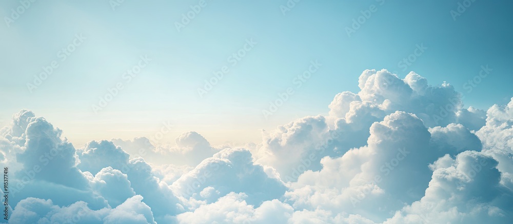 Leinwandbilder Background abstract azure sky and clouds. with copy space image. Place for adding text or design