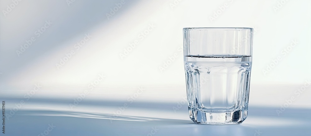 Poster A glass of water with a white background. with copy space image. Place for adding text or design
