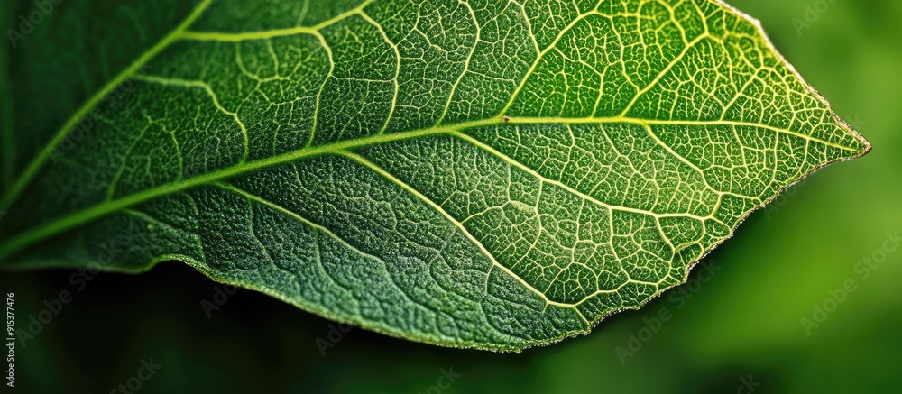 Poster green leaf close up. with copy space image. place for adding text or design
