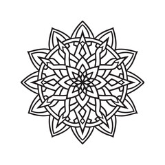 Mandala pattern or Simple Floral Ideas for Coloring book page