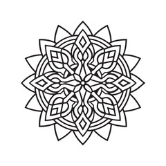 Mandala pattern or Simple Floral Ideas for Coloring book page