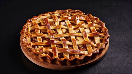 Apple pie on isolated background