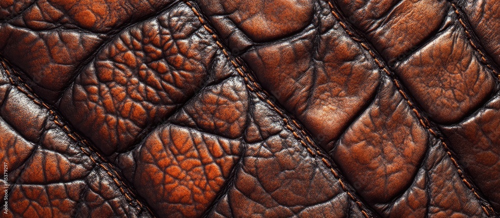 Aufkleber Closeup of leather texture Valuable as a background for design projects. with copy space image. Place for adding text or design