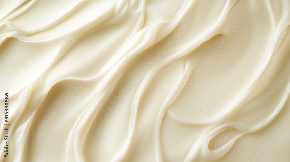 Aufkleber creamy texture of whipped frosting displayed on a smooth surface during baking preparation in a kitc
