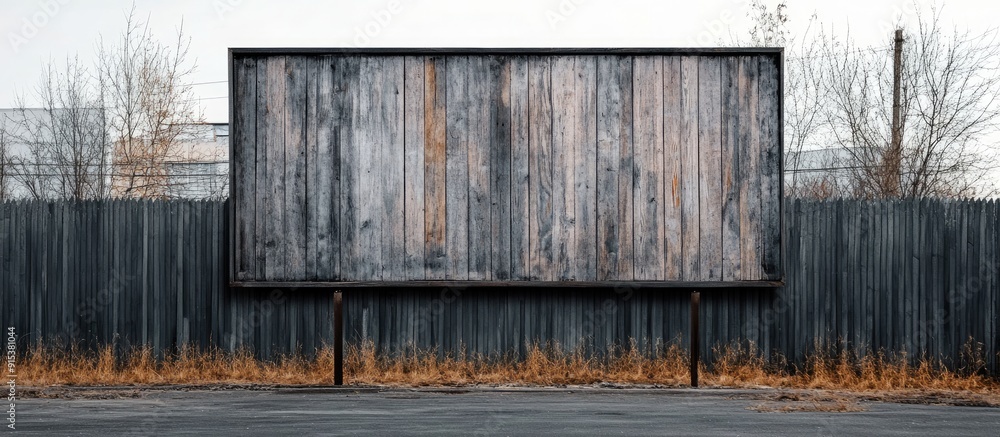 Poster Empty wooden Billboard. with copy space image. Place for adding text or design