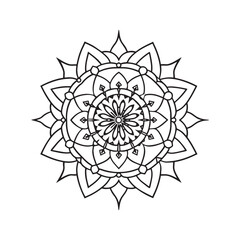 Mandala pattern or Simple Floral Ideas for Coloring book page