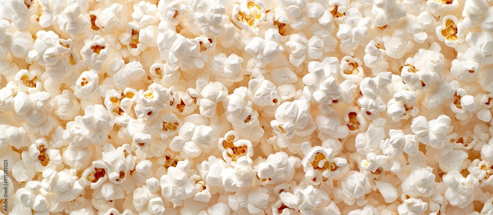 Aufkleber Top view of delicious popcorn texture. with copy space image. Place for adding text or design