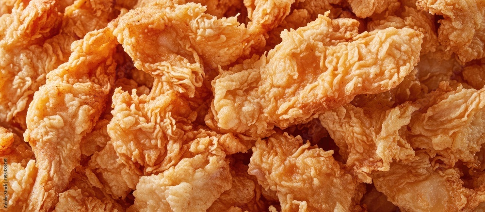 Aufkleber Close up view of shredded fried chicken. with copy space image. Place for adding text or design