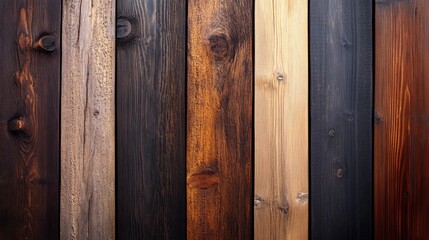 Naklejka premium Detailed wooden plank board background in light and dark brown, highlighting the natural textures and warmth of wood.