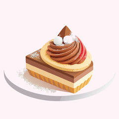 Dessert Cake slice or piece vector