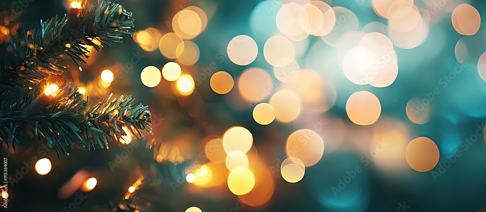 Fototapete Abstract bokeh backdrop Christmas bokeh lights with a soft focus blurred background. with copy space image. Place for adding text or design