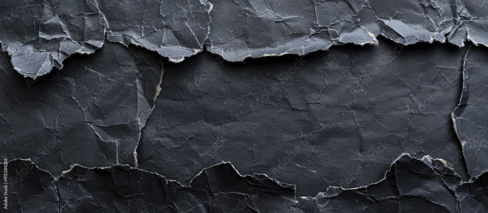 Poster ripped lined paper set against a black background a piece of torn recycled paper. with copy space im