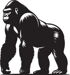 Gorilla Silhouette isolated on white background Minimalist gorilla vector shape © Md Hasan