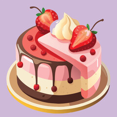 Dessert Cake slice or piece vector