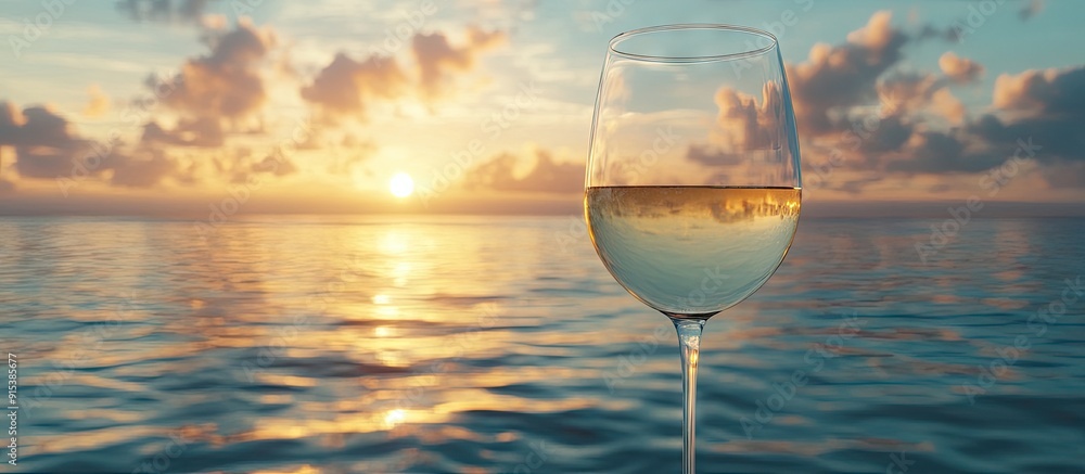 Poster a glass of chilled white wine in the evening to savor while watching the sunset on the horizon over 