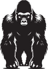 Gorilla Silhouette isolated on white background Minimalist gorilla vector shape