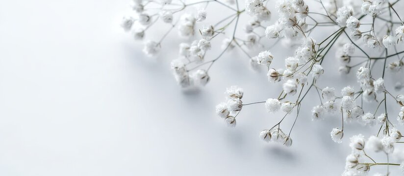 Save the date announcement featuring baby s breath flowers. with copy space image. Place for adding text or design