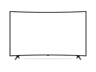 Obraz premium Realistic curved tv screen. Smart tv mockup.