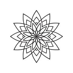 Mandala pattern or Simple Floral Ideas for Coloring book page