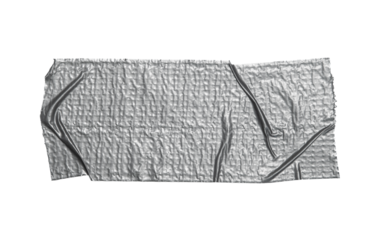 Piece Silver metallic vinyl scotch tape sticker transparent. Torn horizontal grey sticky adhesive piece