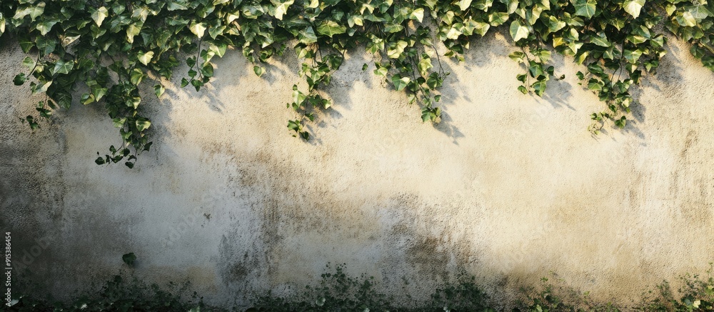 Fototapete wall covered in ivy. with copy space image. place for adding text or design