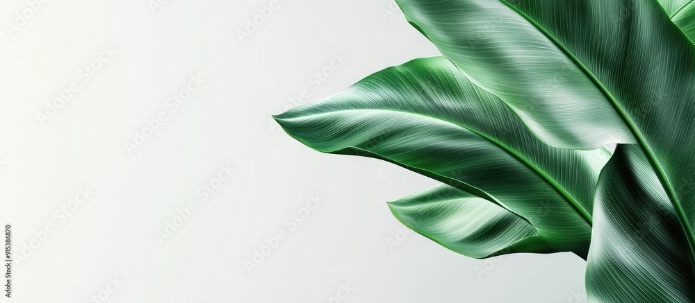 Poster Banana leaf form Banana leaf pattern. with copy space image. Place for adding text or design