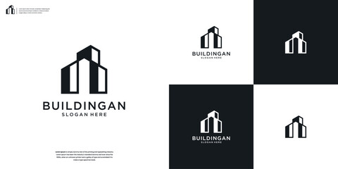 Elegant minimal Building logo design inspiration