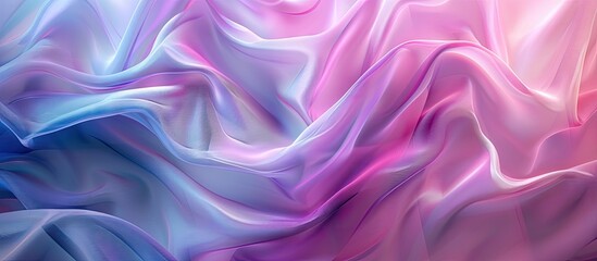 Fototapeta premium Abstract textured background of silk fabric waves with copy space