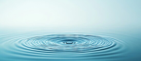 Water with ripples against a blue background. with copy space image. Place for adding text or design