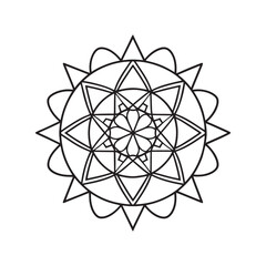 Mandala pattern or Simple Floral Ideas for Coloring book page