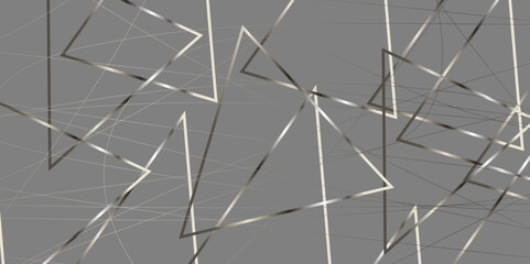 Abstract gray with white lines, triangles background modern design. Vector illustration EPS 10. Gold gradient abstract seamless vector pattern. Minimal style website banner, decoration Vector.